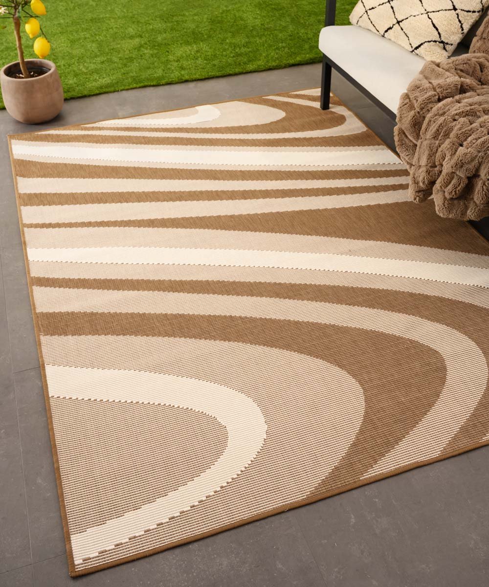 Buitenkleed modern - Flip Saturn lichtbruin 200x280