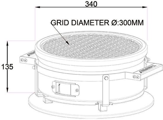 YAKINIKU - Ronde Shichirin BBQ - Tafelgrill - Hibachi - Japanse BBQ Grill - Keramische Japanese Yakitori Grill - Geschikt Voor Binchotan Houtskool - 2 t/m 6 Personen - Grilldoorsnede 29.8 cm