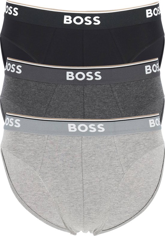 Pak van drie BOSS slips in zwart, donkergrijs en lichtgrijs