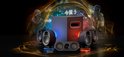 5.1 gaming speakers met RGB-verlichting en omringende golven.