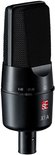Zwarte sE X1 A microfoon met aan de zijkant de instellingen 0 dB, -20 dB en het SE logo.