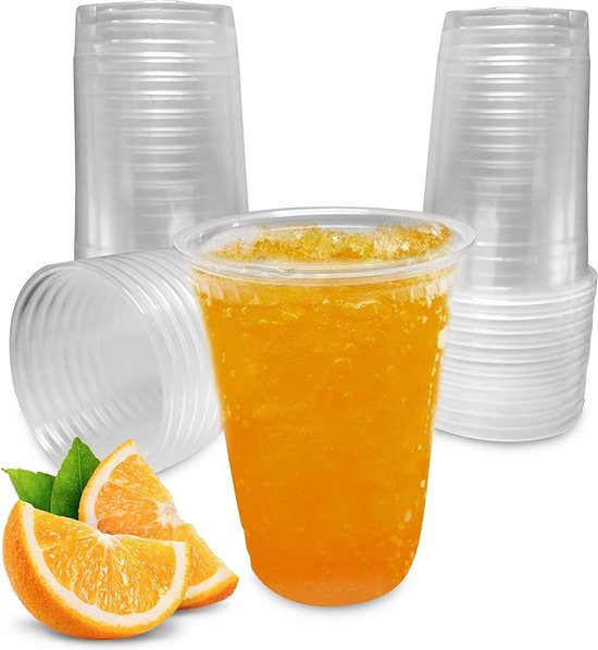 TUNDRA - Set van 40 herbruikbare kunststof bekers 35 cl voor water, bier, cocktail, graniet – recyclebare glazen, onbreekbaar, BPA-vrij, transparant en elastisch voor feestjes