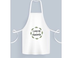 Akyol - i love my daughter Keukenschort - Dochter - liefste dochter - verjaardag - cadeautje voor dochter - dochter artikelen - kado - geschenk - 82 bij 71 cm