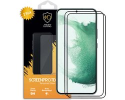 2-Pack MobyDefend Screenprotectors - Geschikt voor Samsung Galaxy S22 Plus (S22+) - Screensavers Met Zwarte Randen - Gehard Glas