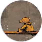 banksy schilderij - Teddybeer wandschalen - Wandcirkels Dier - Klassiek schilderijen - Schilderij - Schilderijen muurcirkel forex 50x50 cm