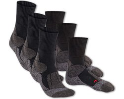 Bundel 3 paar Falke TK1 Wandelsokken Heren - Extra Gevoerde Zool - Warmte- en Vochtregulerend - Ideaal Voor Bergtochten, zwart 39-41