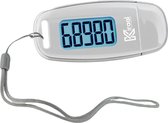Kiraal Eenvoudige Stappenteller - 3D Technologie - Clip & Draagkoord - USB Opladen - Groot Scherm - Pedometer - Wit