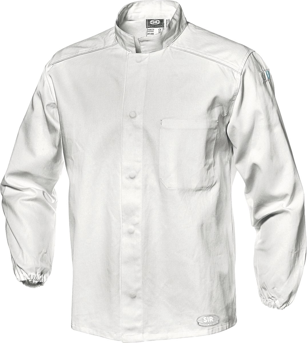 SIR SAFETY SYMBOL Stof Werkjas HEREN Veiligheidsjas Wit - Metaaldetecteerbare Sluiting - Elastische Manchetten - Verstevigde Naden