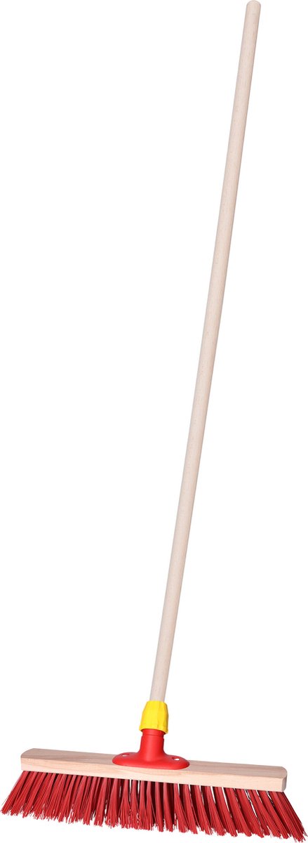 Goedkoopste Straatbezem SAGA voor bestratingen en vlonders - Harde bezemkop - 40 cm breed - Houten steel van 140 cm