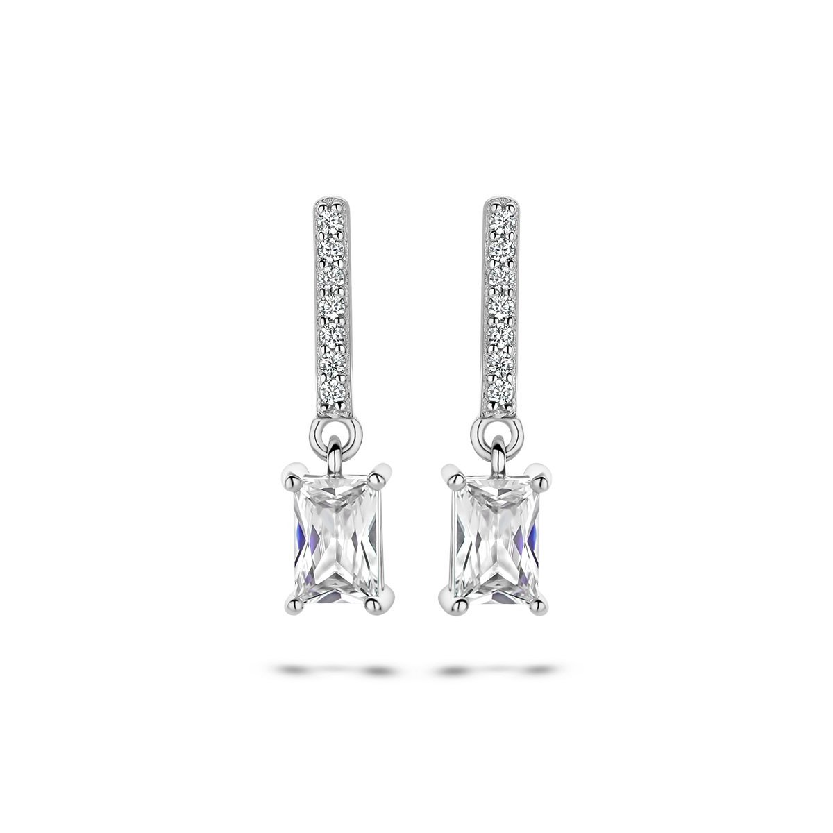 Zilver Gerhodineerd Oorhangers Zirkonia 1336797