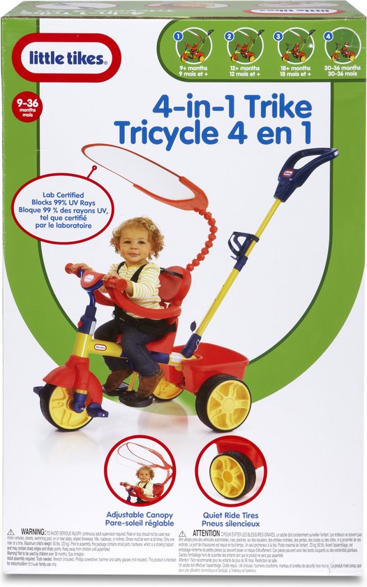 Little Tikes Trike 4 in 1 Driewieler Rood bol