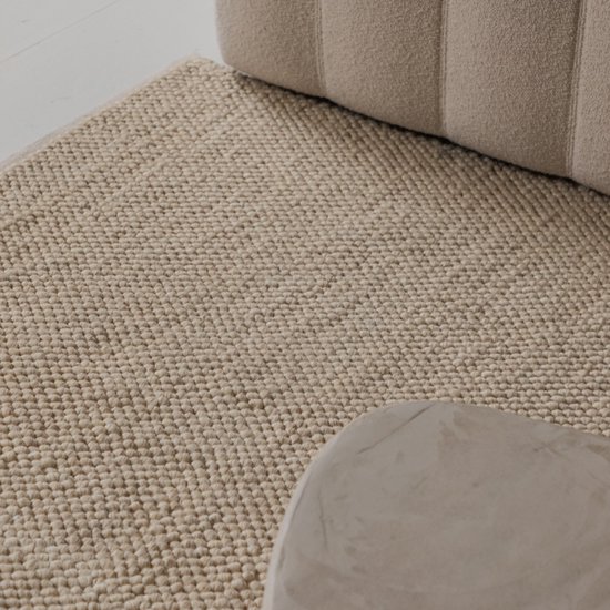 Tapis en Wool Mollie de Carpet Studio - 140 x 200 cm - Tapis à poils ras pour salon et chambre - Tapis Sable