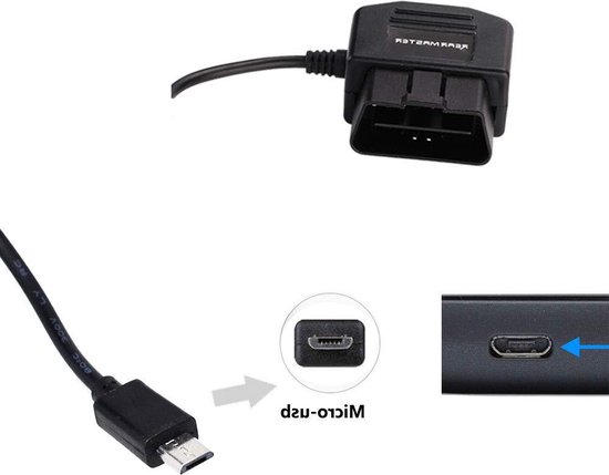 Foto: Obd voedingskabel voor dashcamera s 24 uur bewaking modusschakelaar universeel mirco usb