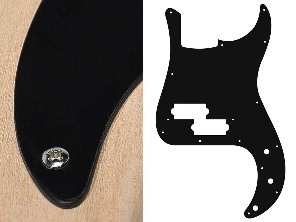 Boston PB-115-B pickguard, Puncher bass, standard, 1 ply, black