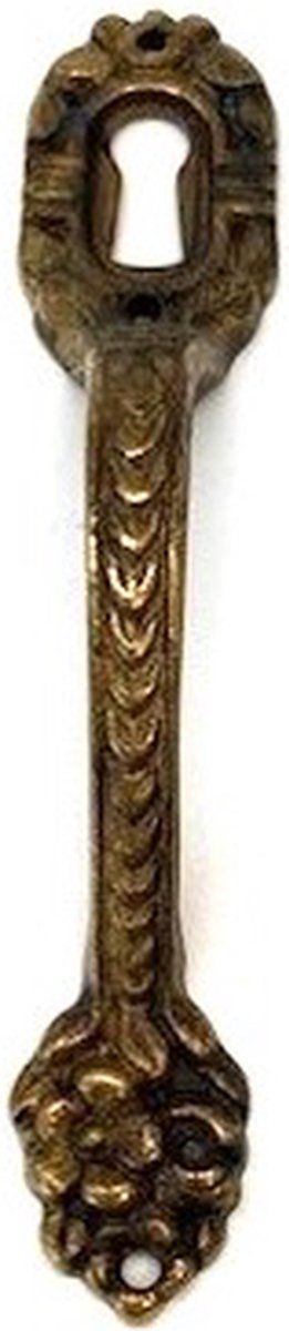 Deurgreep Messing antiek Bloemenrank met sleutelgat 115x23mm