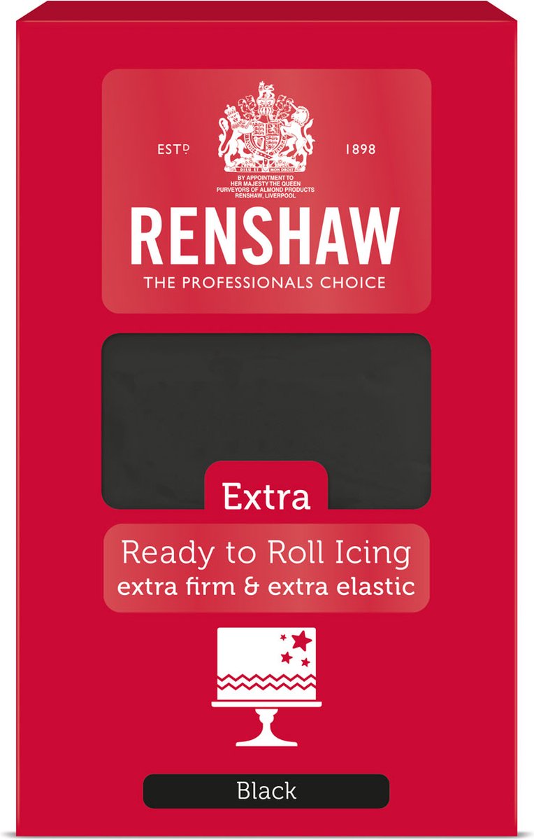 Renshaw Rolfondant Extra - Zwart - 1kg