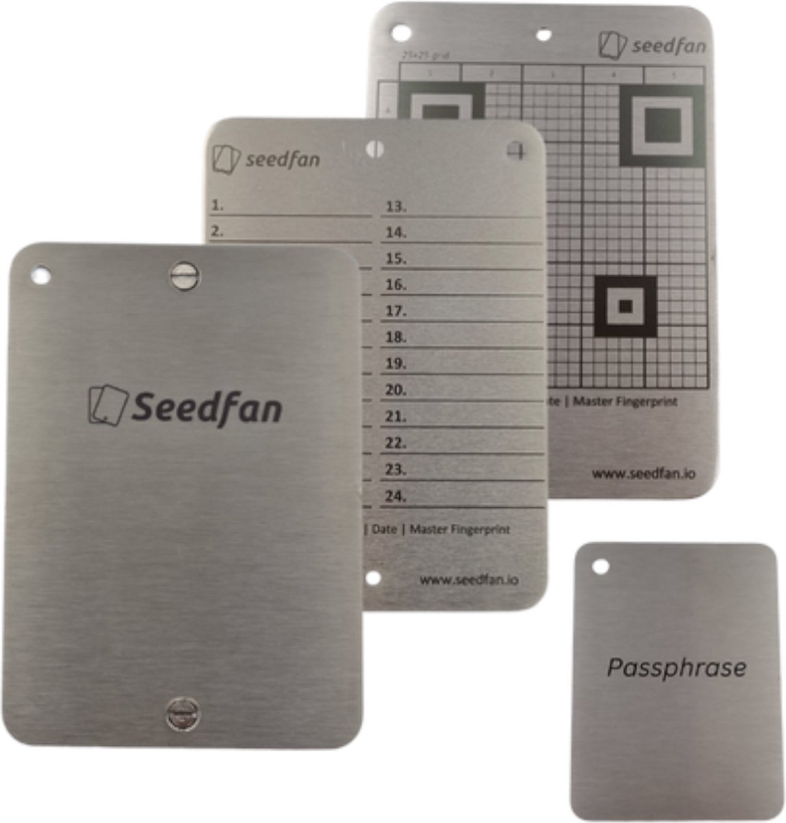 Seedfan Steel Kit - Bitcoin wallet back-up in roestvrij staal - Seed phrase  | bol