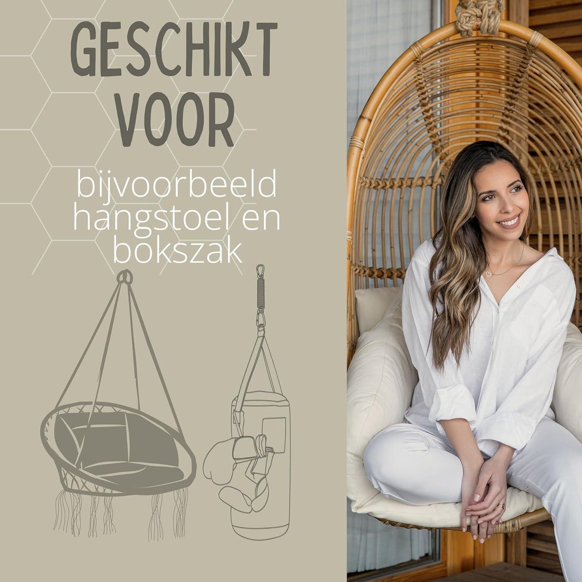 Everlar® Pivotantes Anneaux En Acier Inoxydable I 5mm S BS 300Kg I Tournage, Fixation Faciles Et Sûrs Des Fauteuils Suspendus, Sac De Frappe, Balançoire I Grande Solidité Et Résistance Aux Intempéries