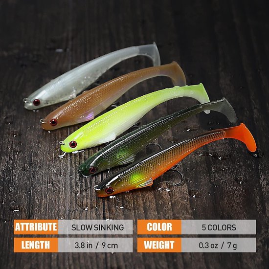 Zachte swimbaits - Snoek kunstaas met Ultra-Scherpe BKK of VMC Vishaken - Japanse formule Zoutwater & Zoetwater Forel Snoek Walleye Baars Jigs — afbeelding 2