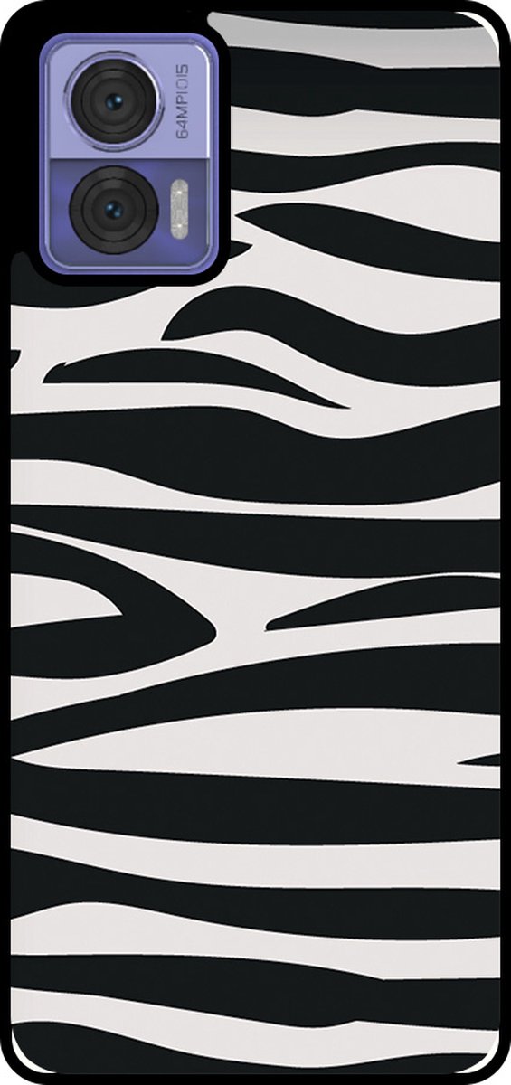 Smartphonica Telefoonhoesje Geschikt voor Motorola Edge 30 Neo met zebra opdruk - TPU backcover case zebra design - Zwart Wit geschikt voor Motorola Edge 30 Neo