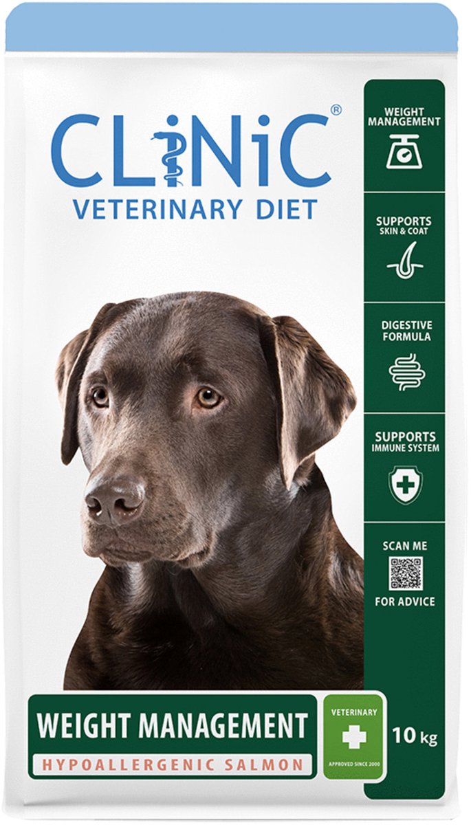 Clinic Clinic Weight Management Hypoallergenic Zalm - Dieethondenvoer - 10 kg