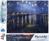 Figured' Art Diamond Painting Set Adultes 40x50 cm Van Gogh Nuit étoilée sur le Rhône - 5D DIY Art Full Drill Square Diamond - Toile roulée