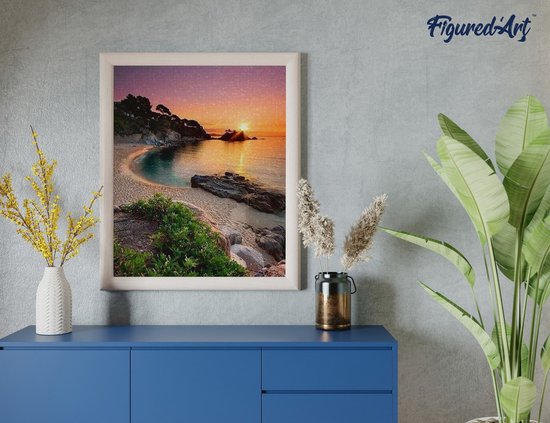 Figured'Art Mini Diamond Painting set Volwassenen 25x25 cm Gouden Meer Zonsondergang - 5D DIY Art full drill ronde diamant - Opgerold canvas