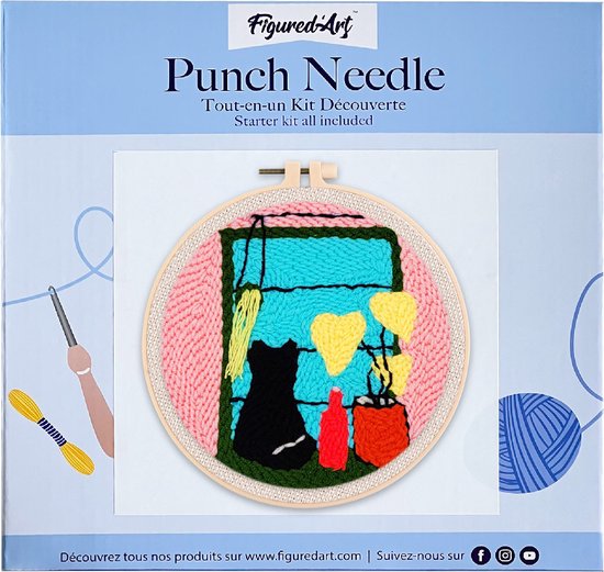 Doos van punch needle poezen