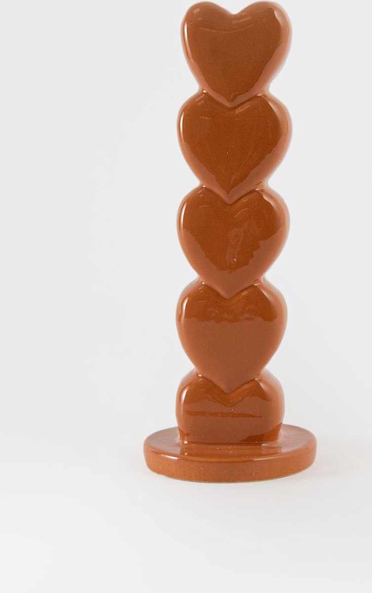 Sissy-Boy - Oranje kandelaar met opgestapelde hartjes