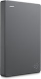 Grijze Seagate Basic portable harde schijf met het Seagate logo.
