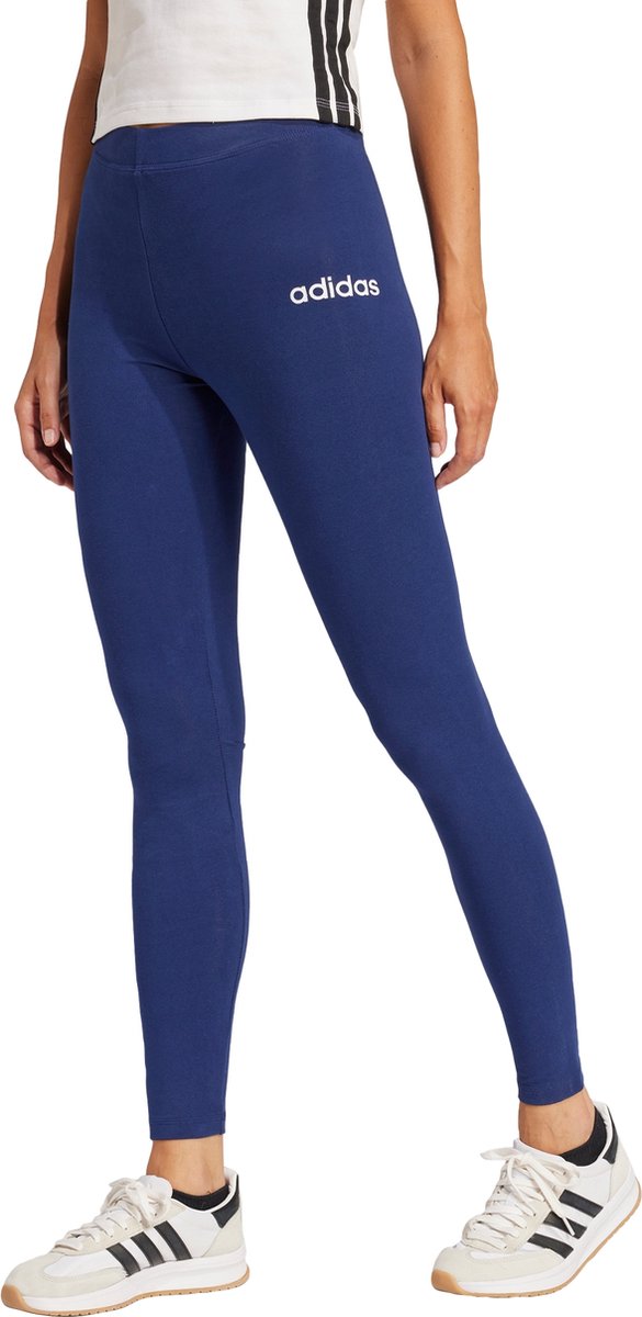Adidas Sportswear Essentials Linear Katoenen Legging Dames Blauw