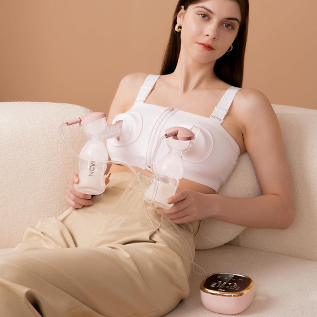 Double Electric Breast Pump Natural Care Handsfree Draagbaar