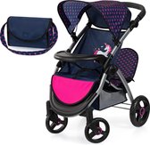 Bol.com Tweeling poppenwagen Twin Xeo dubbele poppenwagen verstelbare duwstang tas aanbieding