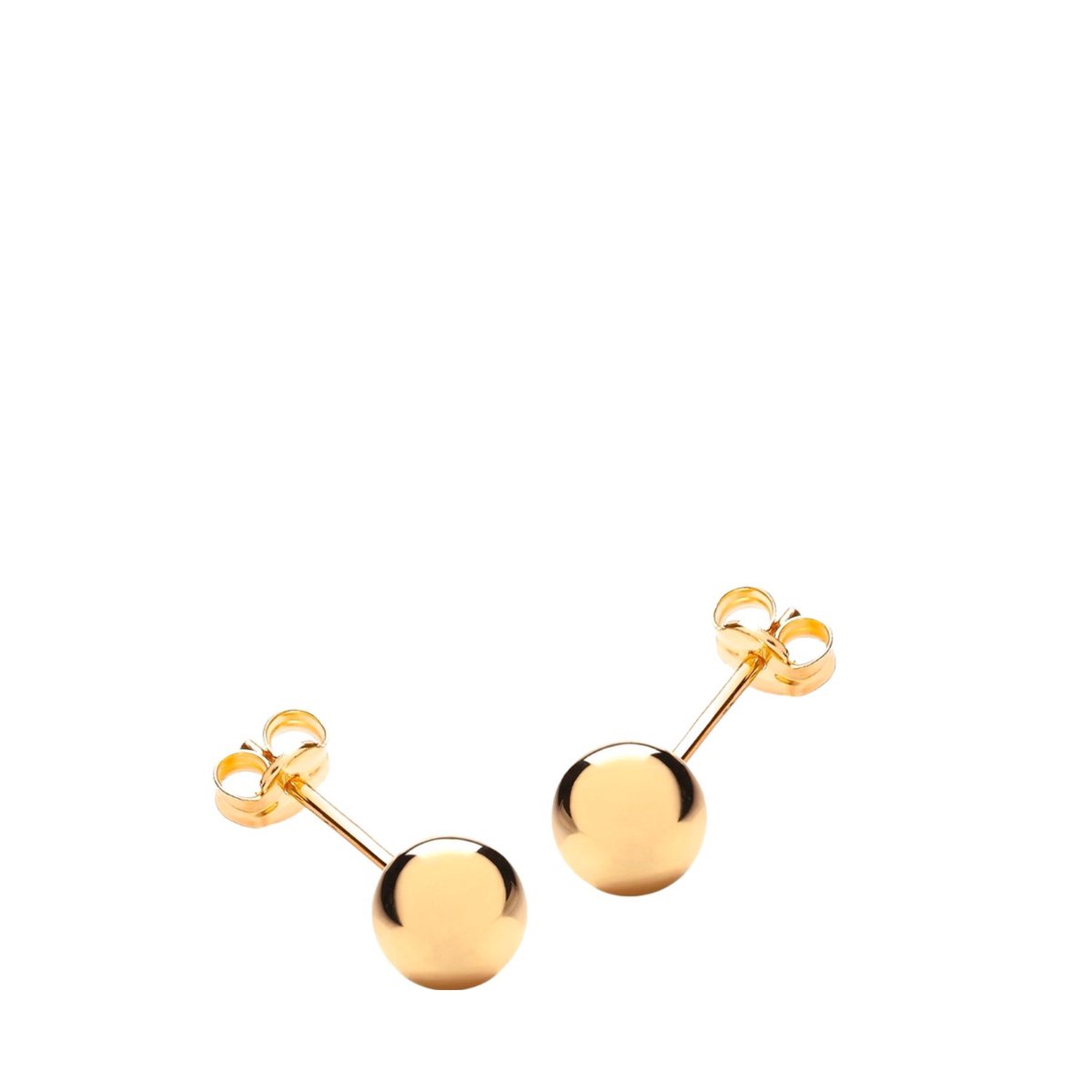 Lucardi Dames Oorknop bol 6mm - Oorbellen - Cadeau - 9 Karaat - Geelgoud