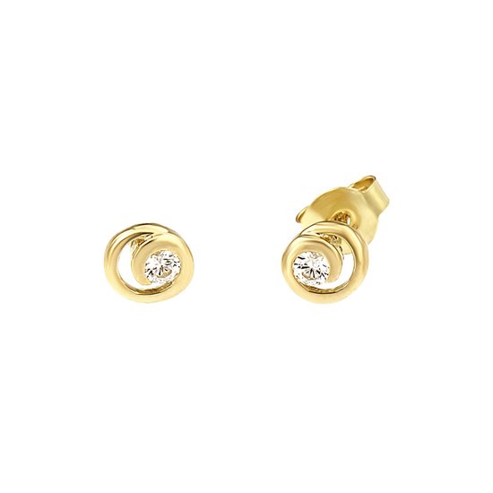 Lucardi - Boucles d'oreilles en or jaune avec zircone
