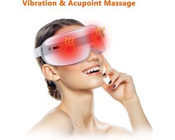 WizBay Premium Select® 3 in 1 Vibration Warmte en Acupoint Oogmasker - Oogmasker Slaap - Oogmasker Wallen - Oogmasker Warm - 4 Standen - Automatic - Beauty Pupil Mode - Vitality Mode - Sleep Mode - Ingebouwde Soft Relax Muziek - Oplaadbaar - Wit