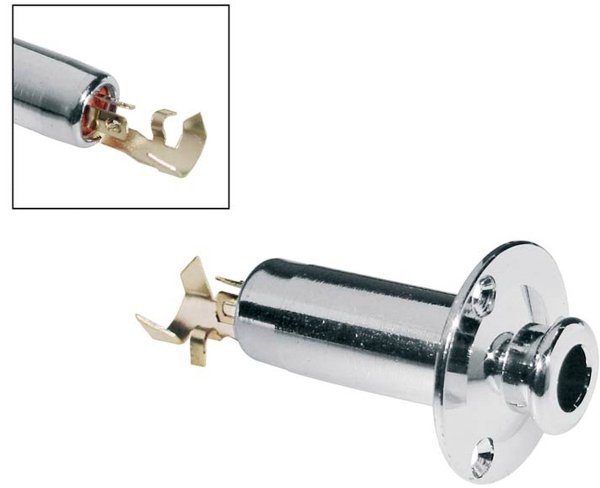 Boston EPJ-67-C Eindknop Jack – 6,3 mm, Chroom, Vaste Jack Plaat