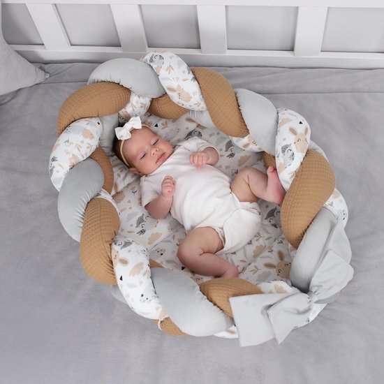 Babynest Neugeborene Nestchen Baby 75 x 45 cm - Plüschstoff