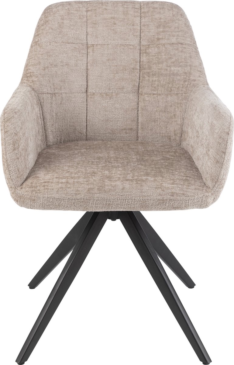 J-Line stoel Louna - ijzer/acryl - beige/lichtgrijs