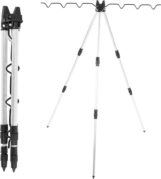 Trépied télescopique pour Cannes à pêche - Support | Repos pour le matériel de jetée de Sea Beach Coarse Shore