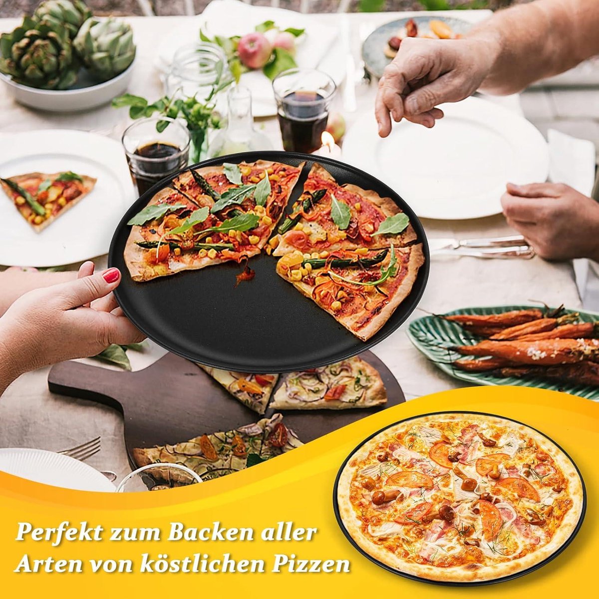 2 Plaques à Pizza Inox 30cm Homikit - Pour Four, Lave-vaisselle, Sans Toxiques