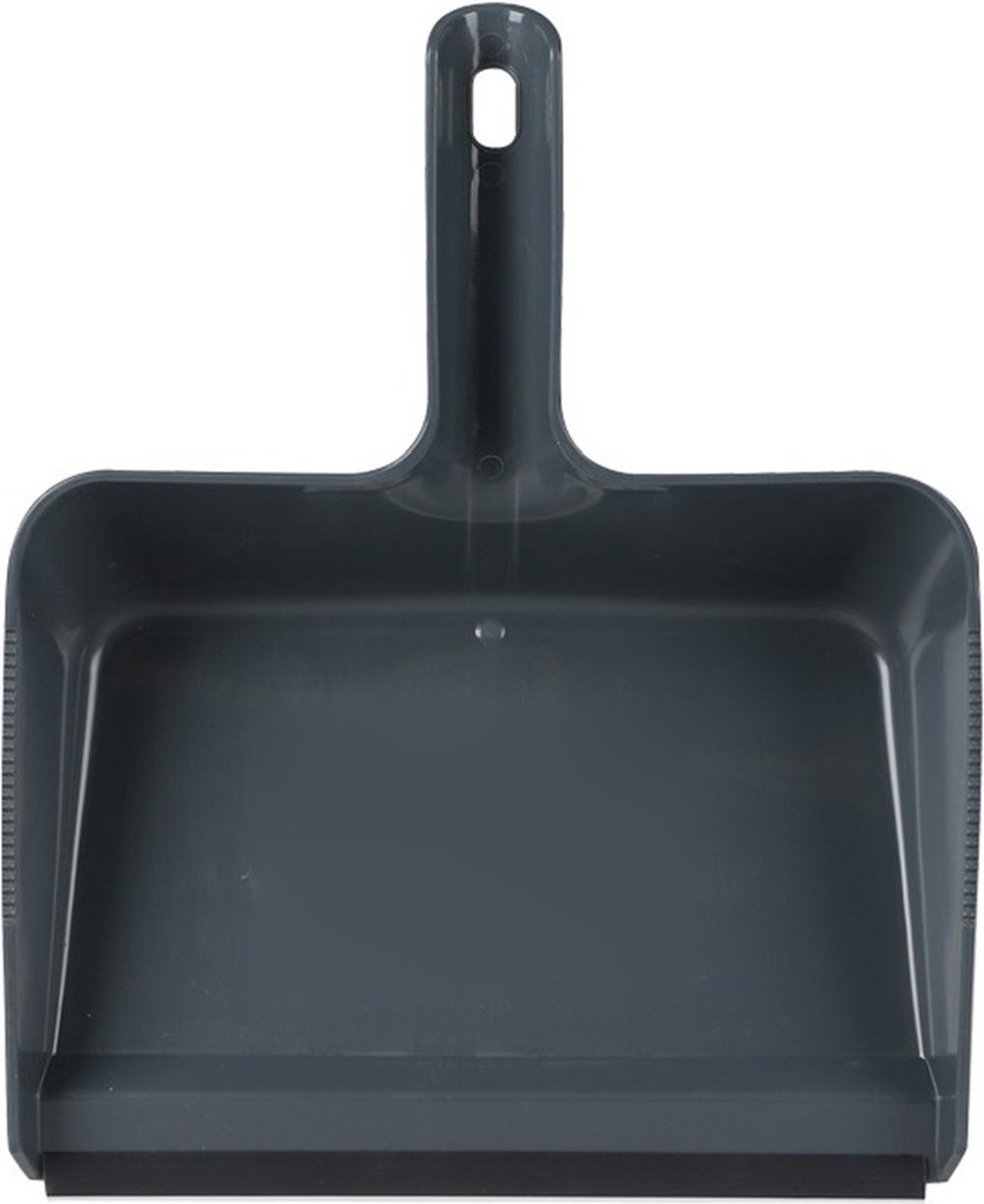 Goedkoopste Urban Living Vuil opvang blik - kunststof - met rubber strip - 30 x 38 cm - donkerblauw - stofblik - voor stoffer en blik - extra groot