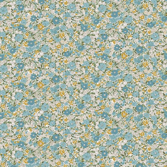 Laura Ashley Loveston Behang - Bloemen - 10mx52cm - Blauw