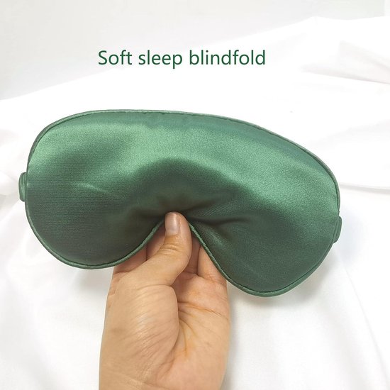 Masque pour les yeux doux et Comfort - Masque pour les yeux de sommeil avec 100 % de soie - Masque pour les yeux pour femmes et hommes comprenant 2 paires de bouchons d'oreille - Masque pour les yeux vert
