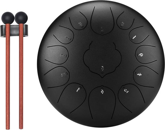 LEKATO Stalen tongtrommel 25 cm 11 noten, beginnende stalen trommel D grote zen-drumpercussie voor meditatie, yoga, muzikale opvoeding, beste cadeau voor volwassen beginners, blauw