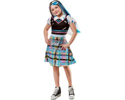 Rubies - Monster High Frankie Stein Pruik Kind - Zwart / Wit - One Size - Halloween - Verkleedkleding