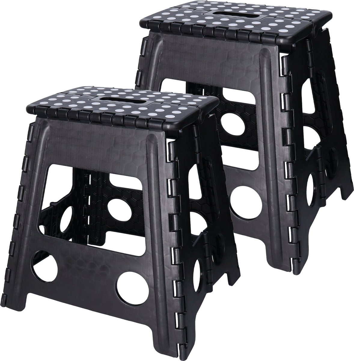 Set van 2x stuks opvouwbare camping bijzet krukjes/viskrukjes - 29 x 22 x 39 cm