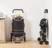 Bol.com Boodschappentrolley Neef 100x45x36 cm zwart [en.casa] aanbieding