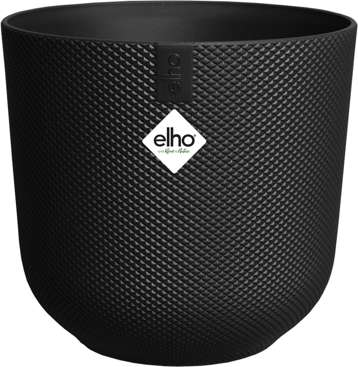 Elho Jazz Rond 16 Bloempot voor Binnen - Woonaccessoire van 100% Gerecycled Plastic - Ø 16.5 x H 15.3 cm - Living black