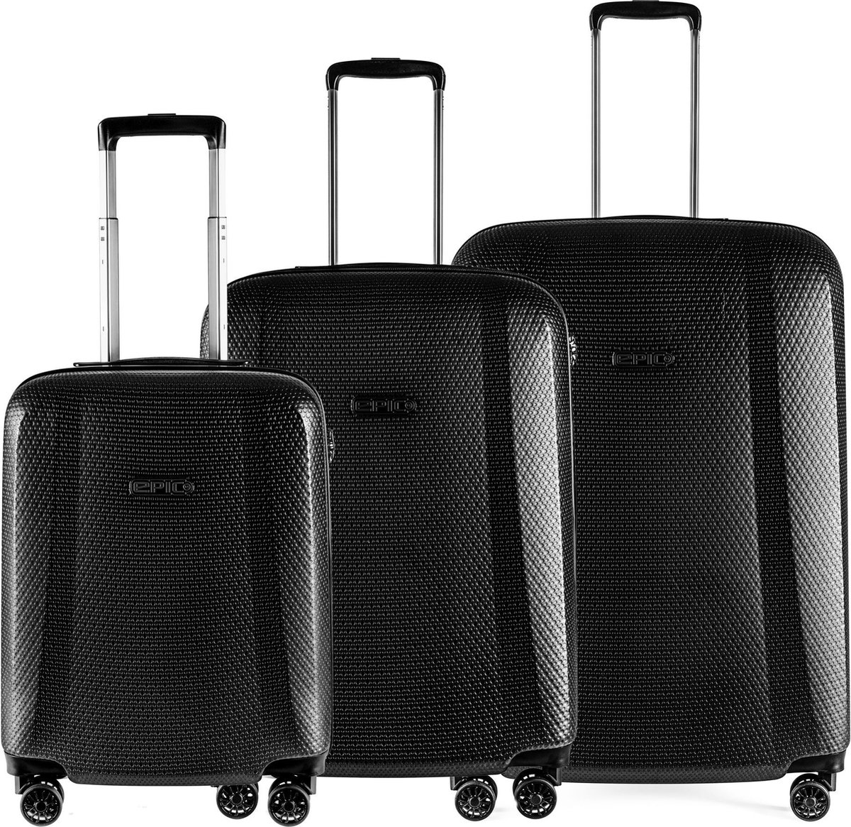 Epic GTO 5.0 4-Wiel Kofferset 3st. - Harde bagage - TSA slot - frozenblack